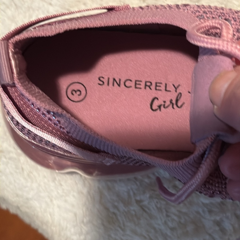 Girls rhinestone sneakers, Sincerely Jules, color-pink, Size 3, New with… - Picture 6 of 6